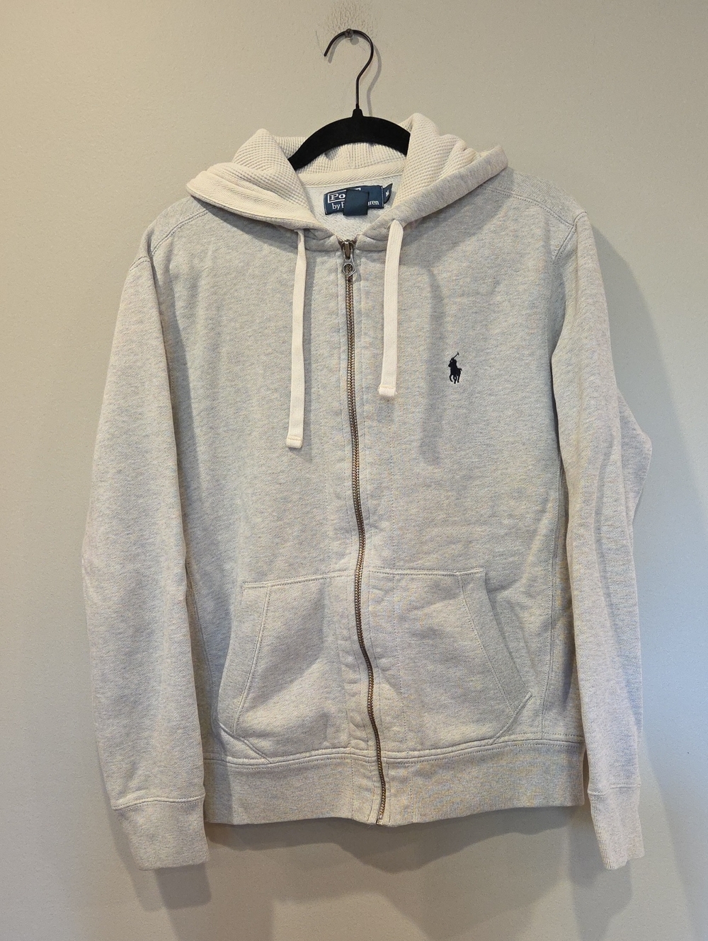 Polo by Ralph Lauren Heather Light Gray Heavy Weight Full-Zip Hoodie
